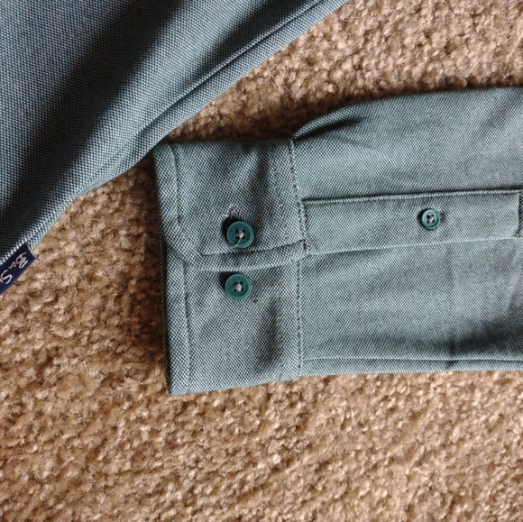 Ben Sherman Green Button up Long Sleeve Shirt Medium NWOT - Picture 3 of 7